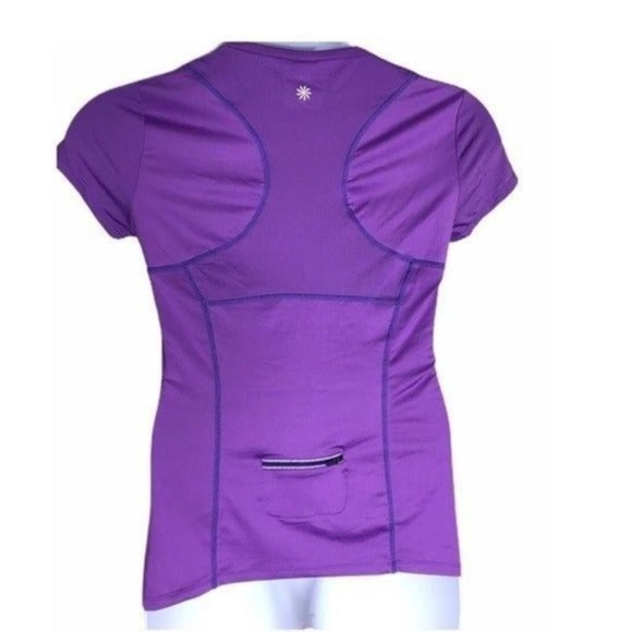 Athleta Activewear Workout Top Purple Wicking Pockets Medium M - Picture 4 of 5